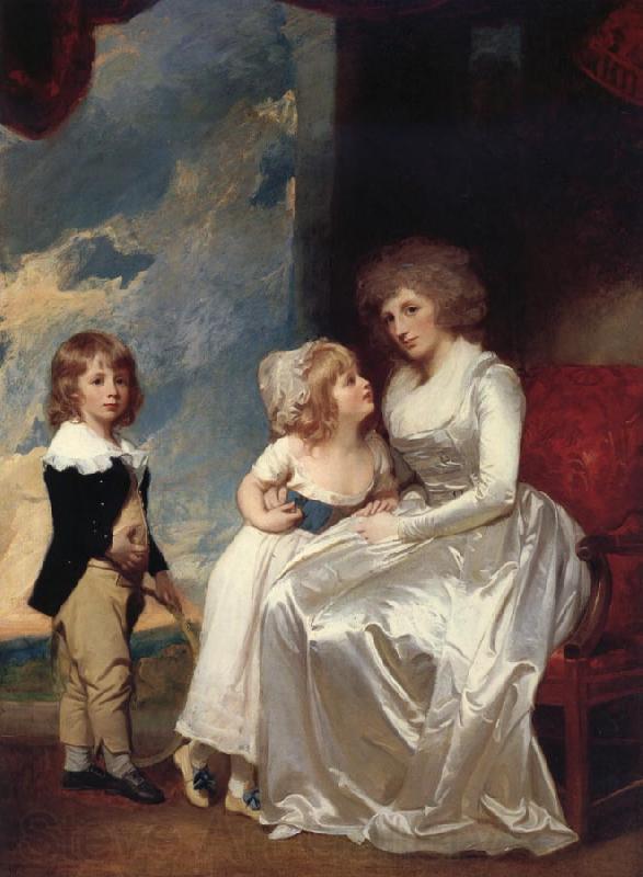 George Romney The Countess of warwick and her children